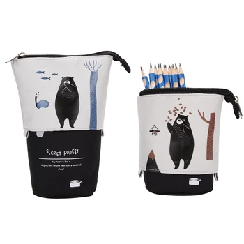 

Cute Pencil Case Student Pencil Bag Retractable Pens Holder Multi-Function Pencilcase School Supplies Pencil Pouch Stationery
