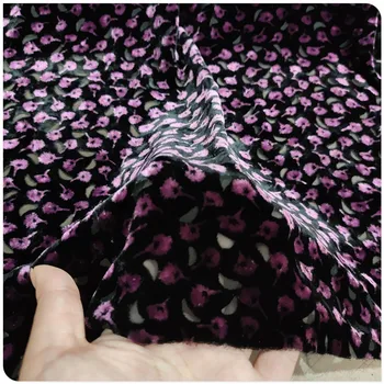 

Pink Flower Pattern Cloth Cotton Hollow Real Mulberry Silk Velvet Dress Shirt Clothing Fabric