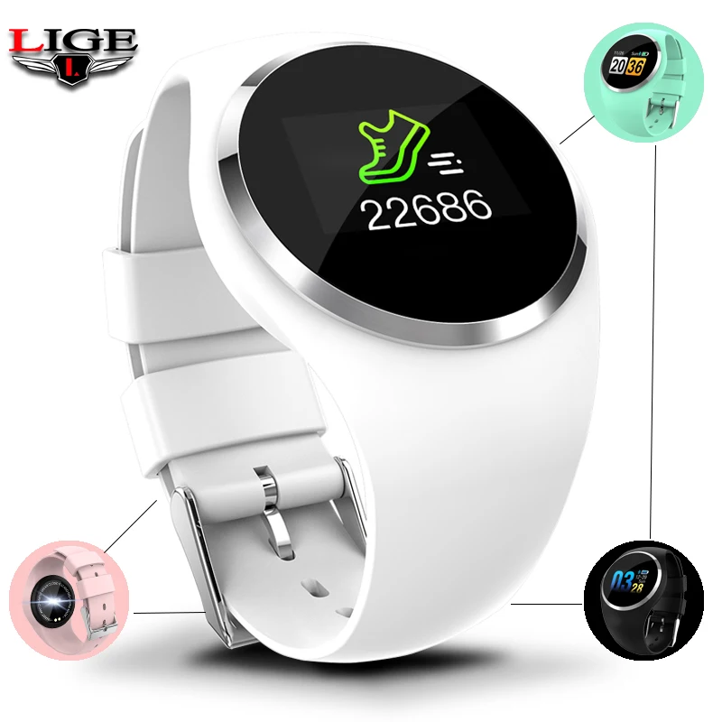 Женские Смарт часы с Bluetooth LIGE фитнес трекер пульсометром поддержка приложений