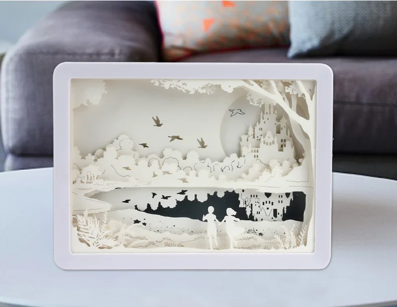 Новинка, Прямая поставка, Ночной светильник, 3d тени, коробка для рисования, резьба по дереву, Подарочный светильник s, прикроватная лампа, ночная лампа, Рождественская лампа