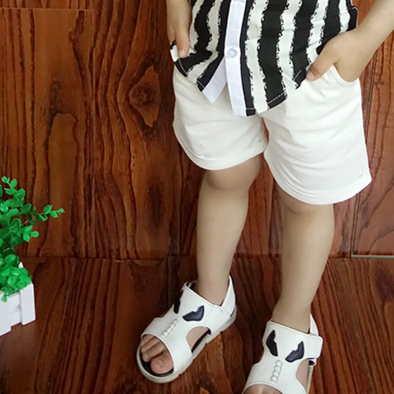 

2019 Summer New Style CHILDREN'S Shorts BOY'S Solid Color Linen Pants Korean-style Children Sweat Absorbing Breathable Summer We