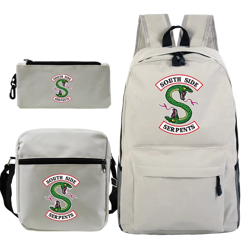 3 шт./компл. ривердейл южная сторона Serpents рюкзак Детская школьная сумка книжная сумка пенал для ноутбука рюкзаки Повседневная дорожная сумка