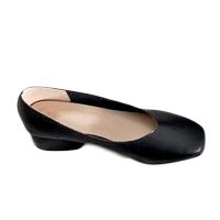 Boussac/женские туфли-лодочки на высоком каблуке с квадратным носком; элегантные женские туфли из искусственной кожи на высоком каблуке без шнуровки; винтажная женская обувь на высоком каблуке; SWA0033 - Цвет: Черный