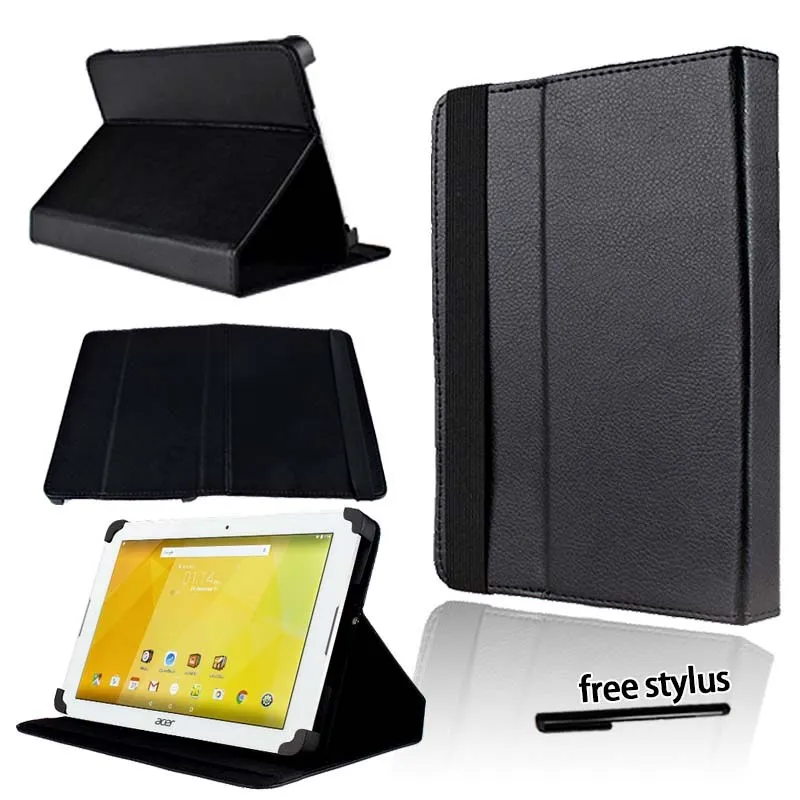 Black KK&LL для acer Iconia One 10 B3-10 B3-A20 A30 A40 A40FHD A50 A50FHD-кожаный чехол-подставка для планшета+ Бесплатный стилус - Цвет: Black