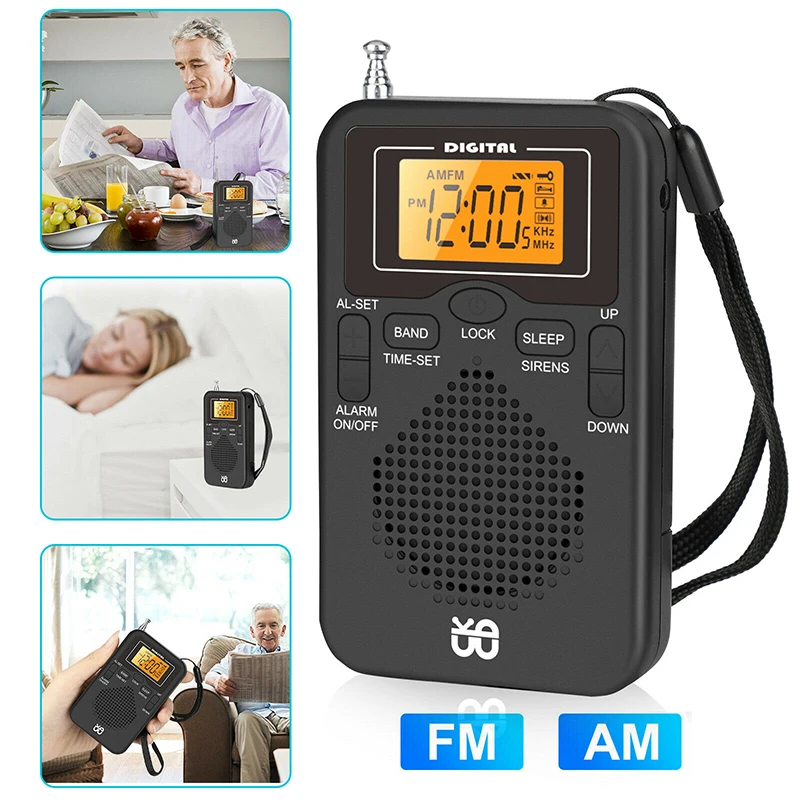 Portable Mini Radio Handheld AM FM Dual Band Stereo Pocket Radio Receiver with LED Display Speaker Alarm Clock Pocket Radio - ANKUX Tech Co., Ltd