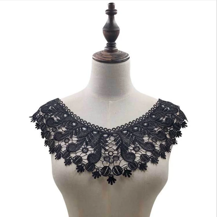 

20Pieces Embroidery Lace Neckline Fabric DIY handmade Wedding Dress Lace Collar For Sewing Supplies Crafts White Black