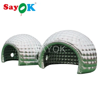 Cheap Silver Inflatable Dome Tent With Two Small Windows,Inflatable Igloo Tent Camping Tent With Air Blower For Event Party