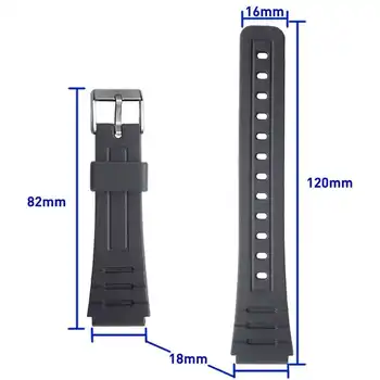 

DIFODA Watch Band Replacement Strap For Casio F-91W 18mm Black Resin Plastic Wrist Watchstrap with Pins Metal Buckle F91 F91W