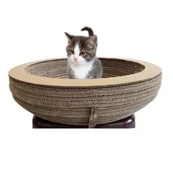

Pet Cat Scratching Board Bowl Shape Scratch Board Cat Claw Scratchers Toy Corrugated Paper Cat Scratch Board Toy