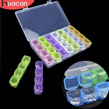 

HUACAN 28 Grids Diamond Painting Box Tool 5d DIY Diamond Embroidery Cross Stitch Colourful Storage Accessories Sale