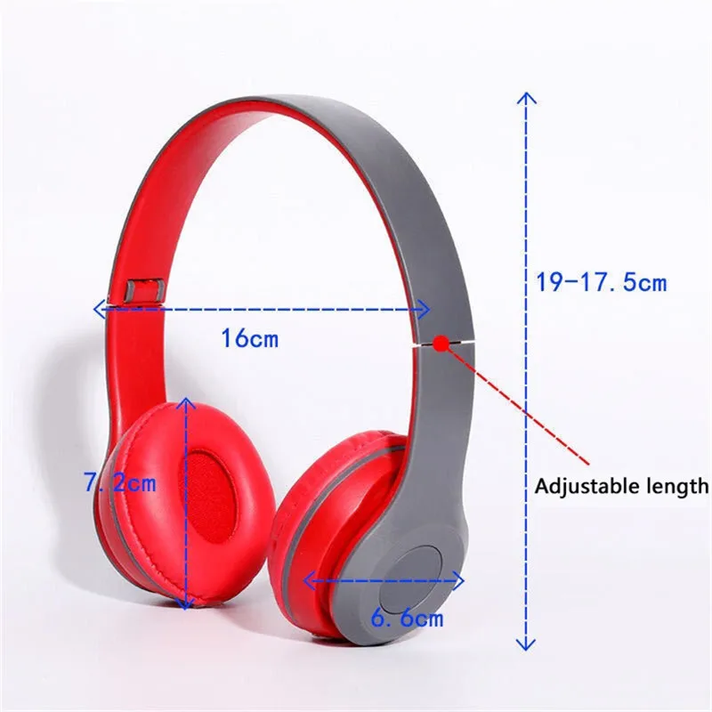 Wireless Headsets Bluetooth Headphone Foldable Gaming PS5 Adjustable Computer Earphone Support Mic TF Card FM Earbuds Headphones