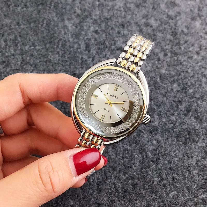 Reloj mujer, серебряные женские часы, роскошные модные брендовые ЖЕНСКИЕ НАРЯДНЫЕ часы, кварцевые наручные часы из сплава для девушек, женские часы с кристаллами