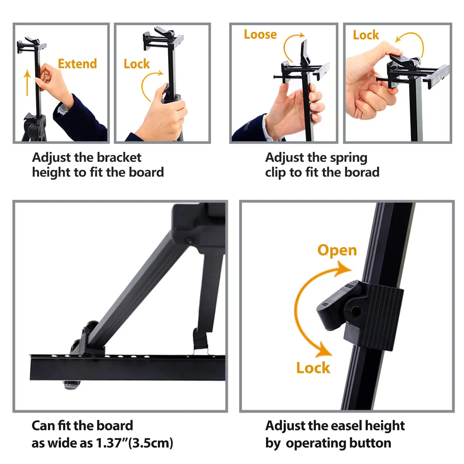 Portable Adjustable Metal Sketch Easel Stand Foldable Travel Easel Aluminum Alloy Sketch Drawing