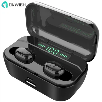

2200 mAh TWS Wireless Earphone Bluetooth 5.0 Earphones Led Power Display CVC8.0 DSP noise reduction Sport Headset Power bank