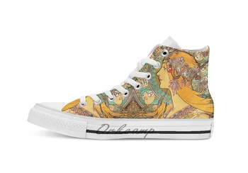 

HD Zodiac (1896) Alphonse Mucha breathable Casual High Top lace-up Canvas shoes sneakers Drop shipping