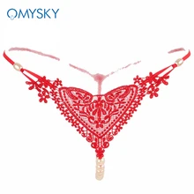 OMYSKY, женское сексуальное нижнее белье, горячая Распродажа, Эротические трусики с открытой промежностью, прозрачное порно Нижнее белье с вырезами, стринги с жемчугом