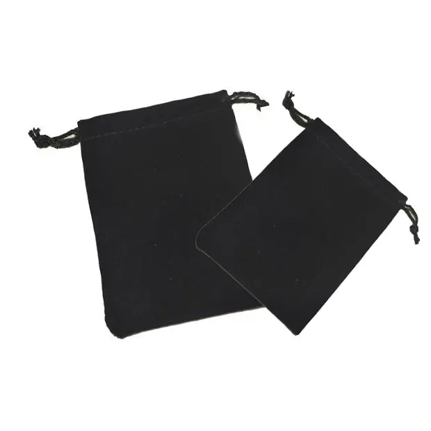 

200pcs 7*9cm black Pure color Velvet Bags woman vintage drawstring bag for Party/Jewelry/Gift diy handmade Pouch Packaging Bag