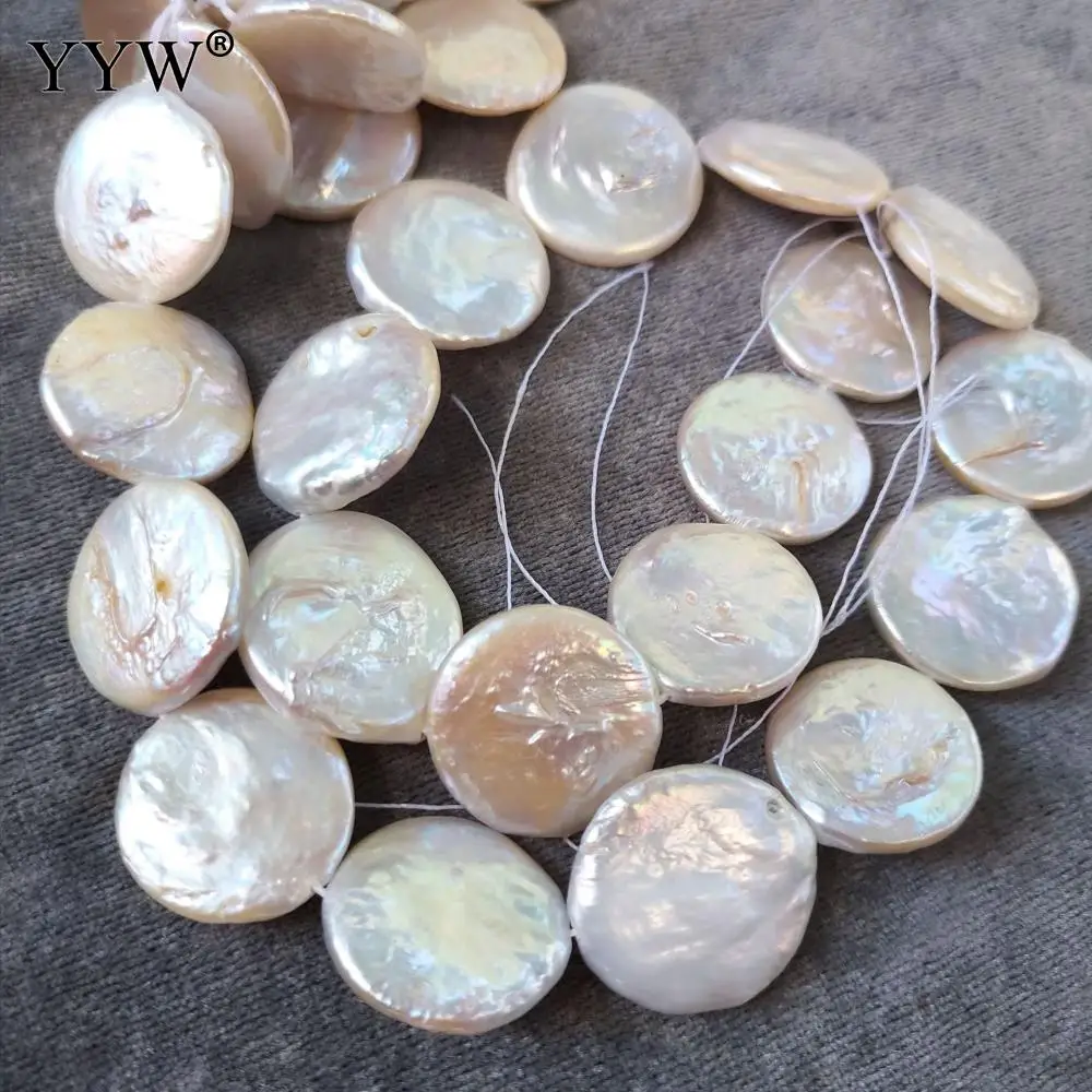 Wholesale Cultured Baroque Freshwater Pearl Beads Natural White 20mm Sold Per 14.96 Inch Strand For Diy Jewelry Making Finding