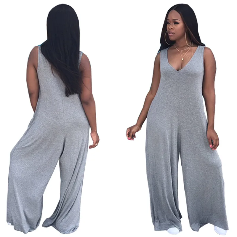 2021 Ladies Sexy Temperament Sleeveless Loose Plus Size Jumpsuit Jumpsuit nike shorts women