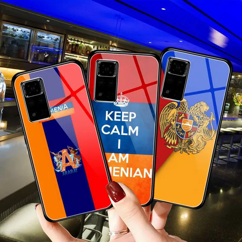Armenia russia Flag Phone Case Glow Luminous Tempered Glass For honor 30 20 30S 9 10 PRO PLUS 8X 9X V20 PLAY 3 4 cover | Мобильные