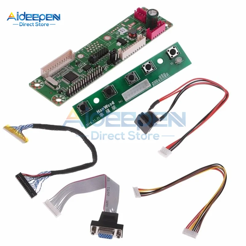 With cable MT6820-MD V2.0 Универсальный драйвер платы HX6820-A IC Поддержка 1-канальный VGA Видео Вход FHD(1920X1080) 75 Гц с LVDS Экран линии - Цвет: With cable
