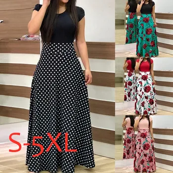 

Oufisun 2020 Women Dress Boho Print Sexy Vintage Female Floral Dresses Evening Party Maxi Dress Bodycon Vestidos Robe Plus Size