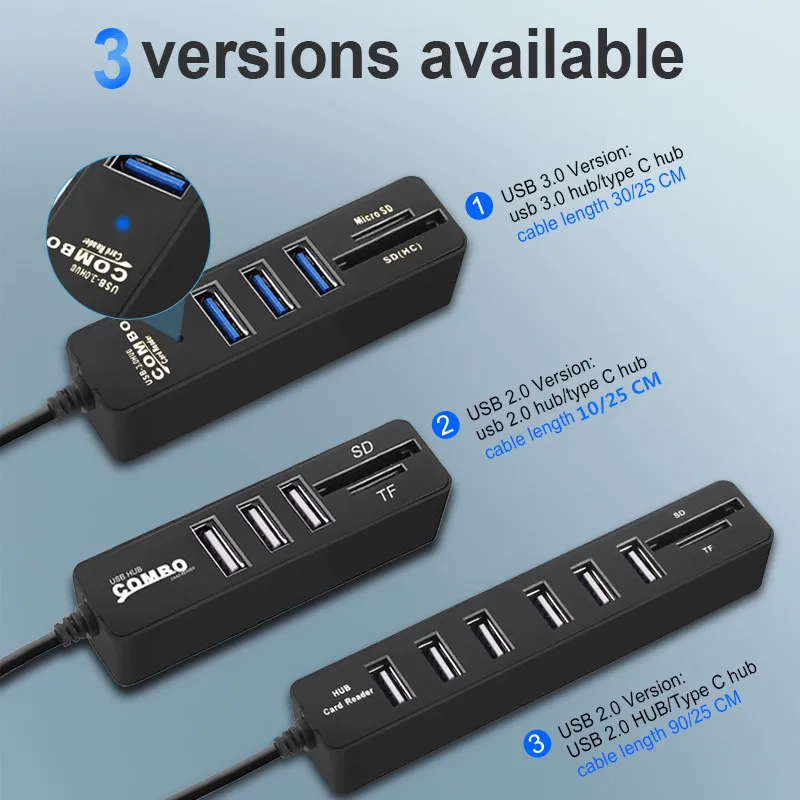 Muiti usb-хаб 3,0 USB C концентратор USB разветвитель 3,0 type C концентратор 3 порта USB-C Hab с SD кард-ридером все в одном для компьютера ноутбука док-станция