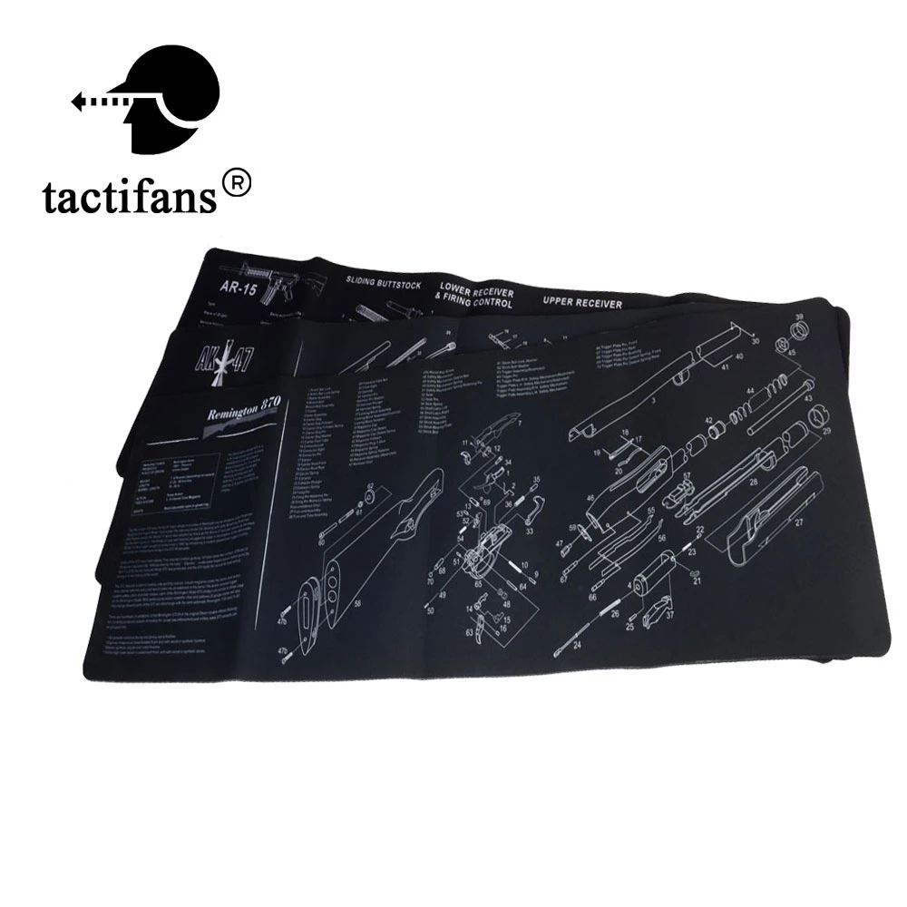 

Tactical Gun Cleaning Mat Rubber Carpet Waterproof Non-Slip Bench With Diagram Parts And Instructions AK Remington 870 AR15