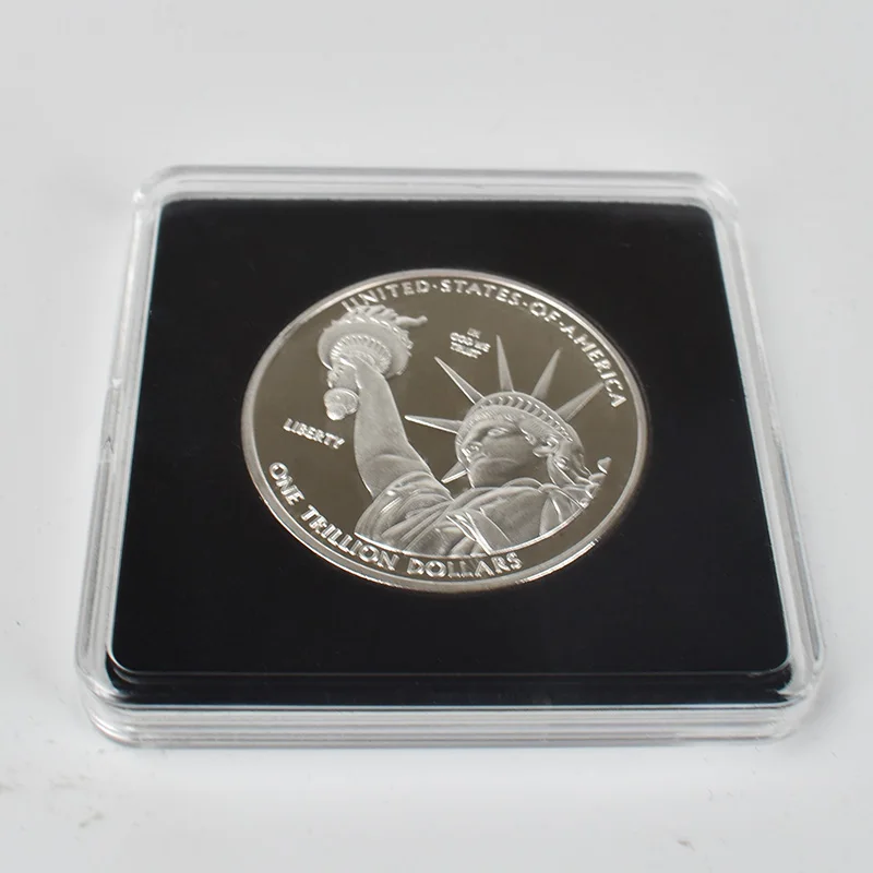 silver C with case Горячая Королева елизания II Золотая слитковая монета памятная монета с прозрачной акриловой упаковкой для коллекции - Цвет: silver C with case