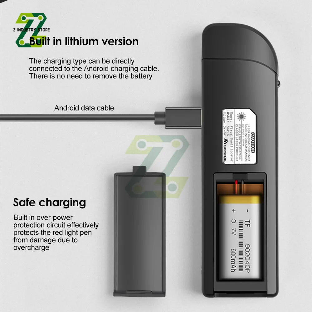 5km 5km 20km 30Km Optical Fiber Red Laser Pen Ptical Fiber Fault Locator Fiber Optic Test USB Charge LED Lighting Pen 6