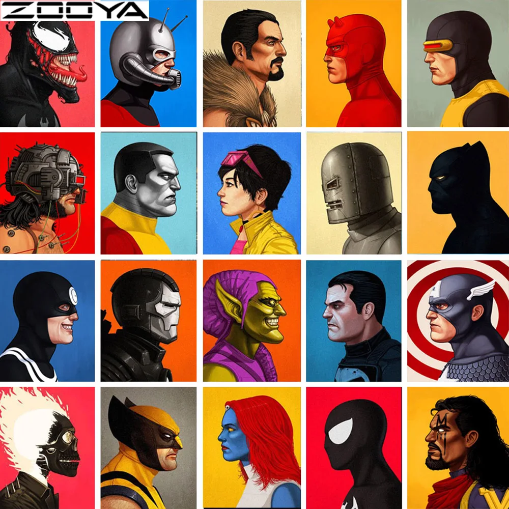 

5D DIY Diamond Painting Marvel Movie Diamond Embroidery Character Comic Iron Man Cross Stitch Diamond Mosaic Educational Toy 2S
