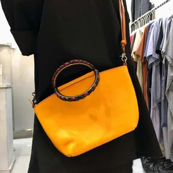 

Retro Genuine Leather Bag Handbags Elegent Vintage Cowhide Hobos Shoulder Bag Tote Simple Casual Leather Strap Shoulder Bags