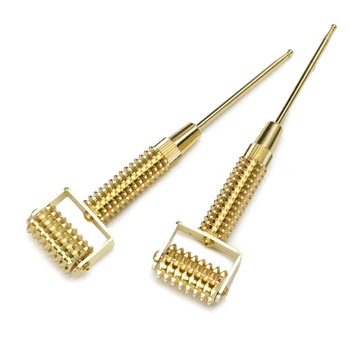 

Gold Face Roller Facial Massager for face Ear Acupoint Probe Acupuncture Points DetectorTightening Slimming Spring Roller