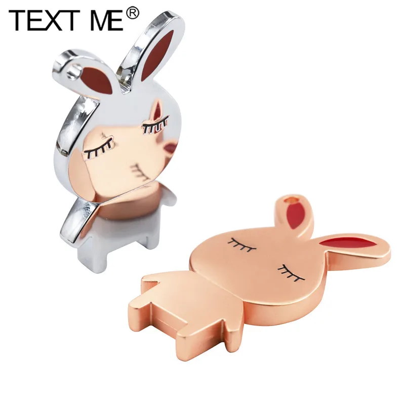 USB флеш-накопитель TEXT ME милый мини-кролик металлический корпус 64 ГБ 32 16 8 4 Гб