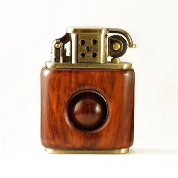 

Yellow Wood Lucky Bead Lighter Smoking Fuel Kerosene Lighters Grinding Wheel Metal Oil Cigarette Lighter Gasoline Lighter
