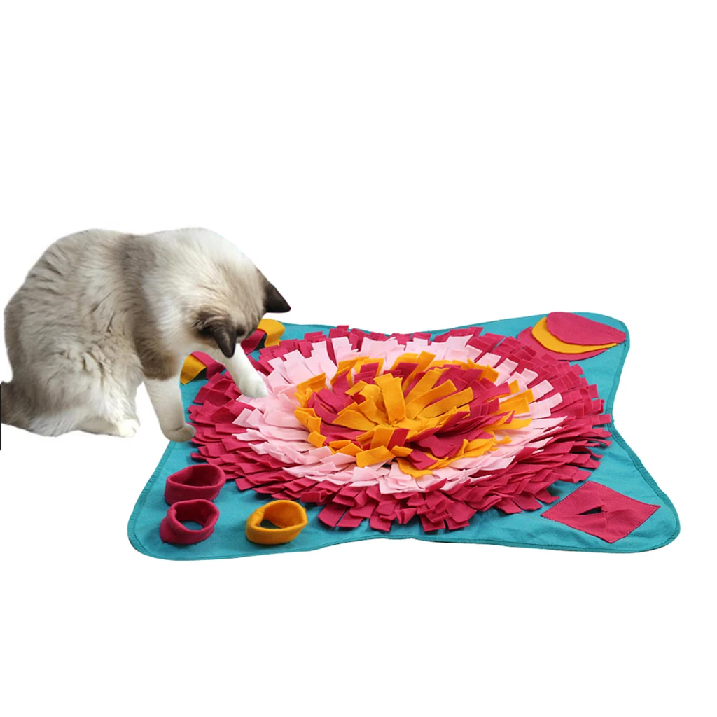 Colorful Dog Snuffle Mat Dog Sniffing Pad Soft Pet Nose Work Smell Snuffle Mat Training Feeding Blanket Dog Play Mats Puzzle Toy