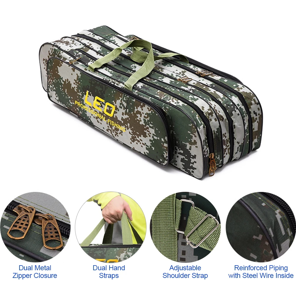 

Two/Three Layer 80cm / 90cm Fishing Rod Reel Bag Pole Gear Tackle Tool Carry Case Carrier Travel Storage Organizer Cover Bag