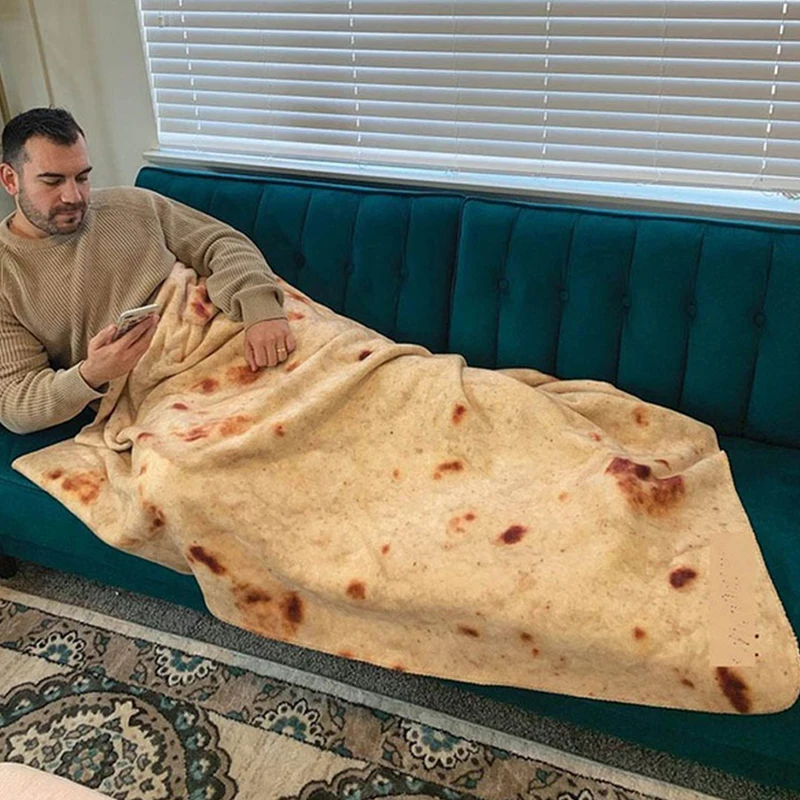 

Super Soft Warm Flannel Burrito Blankets Fleece Throw Round Blankets Beds Airplane Travel Sofa Bedspread Blanket Christmas Gift