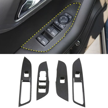 

For Chevrolet Blazer 2019-2020 ABS Carbon Window Lift Decorative Frame Cover Trims 4Pcs LHD
