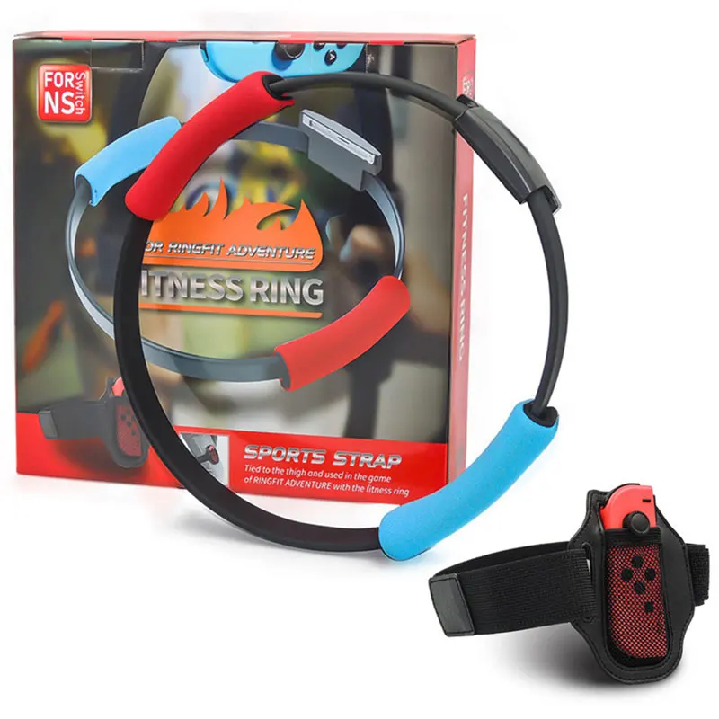 

Nintend Switch Somatosensory Yoga Fitness Ring Anti-Slip Grips Adjustable Leg Strap Set For Ring Fit Adventure Sport Game