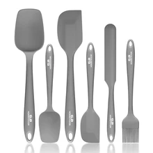 6 pçs conjunto de utensílios de cozinha espátula colher raspador escova ferramentas silicone cozimento cozinhar acessórios do bolo