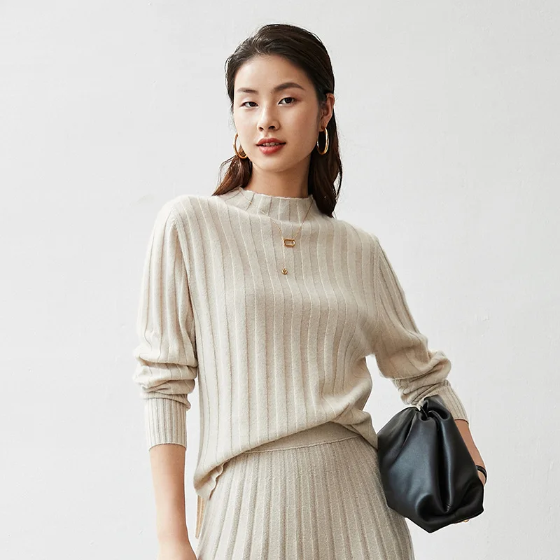 2020 Autumn and Winter Women's Stripe 100%
