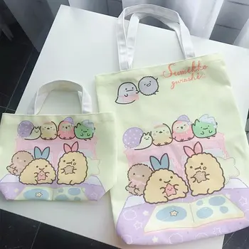

Fashion Anime Sumikko Gurashi Portable Storage Bag Cartoon Corner Bio Canvas Shopping Shoulder Bags Cute Large Capacity Handbag