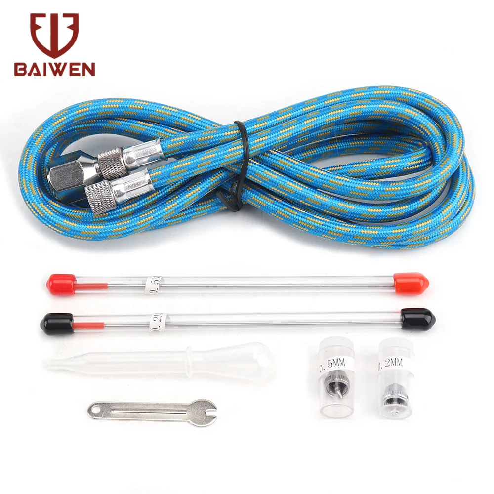 Pwshymi Pistolet Aerographe Kit, 0,3 Mm 0,5 Mm 0,8 Mm Nossles Cups Pistolet à Gravité Aerographe Modelisme Pour Modèles De Couleur, Vêtements En Cuir