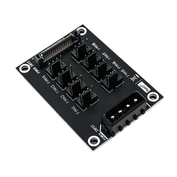 

Fan Hub Computer 12V Mini Fan Controller Molex 4Pin SATA 15Pin Power 8Port 4Pin Fan Splitter Hub for PC Desktop RGB CPU Fans Hub