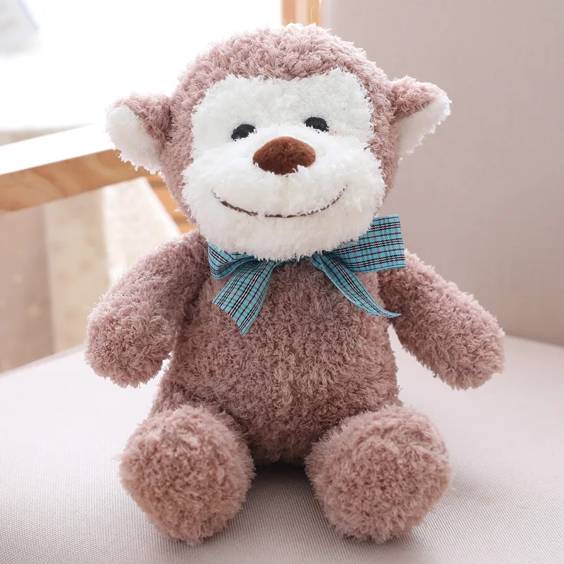 Monkey 1 шт. 32 см Детские спальные удобные игрушки милый мультфильм чучела животных куклы медведь панда кролик обезьяна плюшевые игрушки для детей - Цвет: Monkey