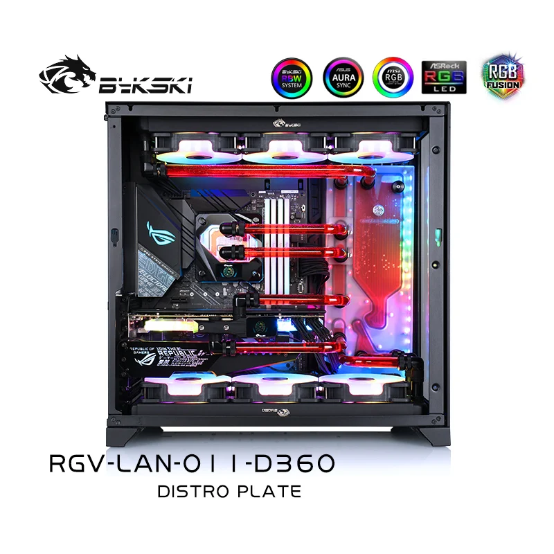 

BYKSKI Acrylic Distro Plate Used For LIAN LI O11 Dynamic Case Dual 360MM Radiator Liquid Loop Design ,RGV-LAN-O11-D360
