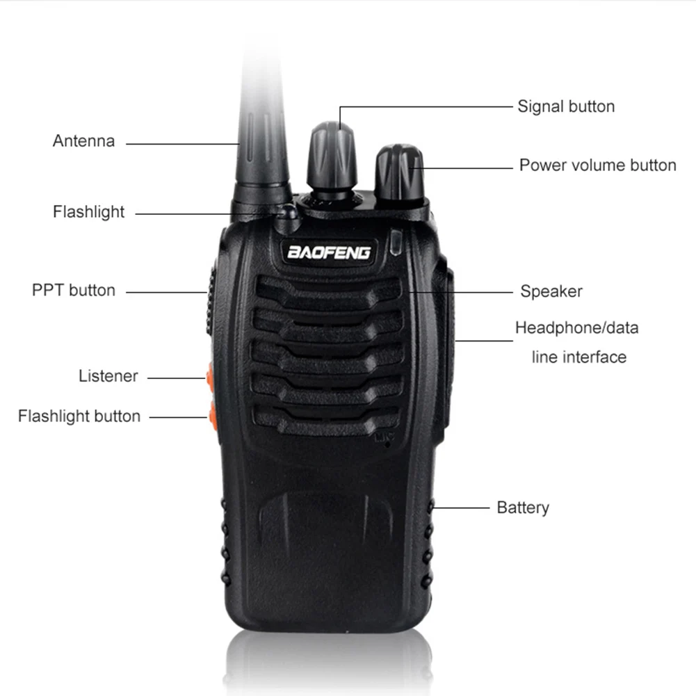 BF-888S радиус действия 5 км Беспроводная рация UHF talkie портативная двухсторонняя радиосвязь