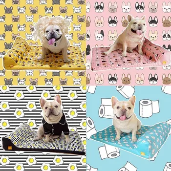 

Pet Mat Cute Card Cat Kennel Mat with Headrest To Protect The Spine Fashion Removable and Washable Tatami Dog Bed Sofa Pet Suppl
