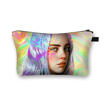

Billie Eilish Girls Printing Makeup Bags Cute Women Cosmetic Bag Travel Organizer Make Up Pouch Women Toiletry Bag